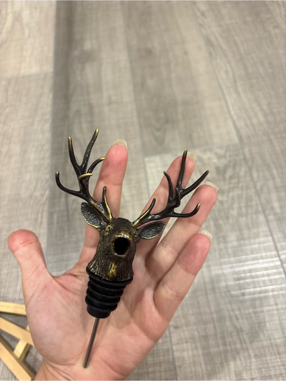 Bronze Deer Head Wine Spout - Rustic Home Accent